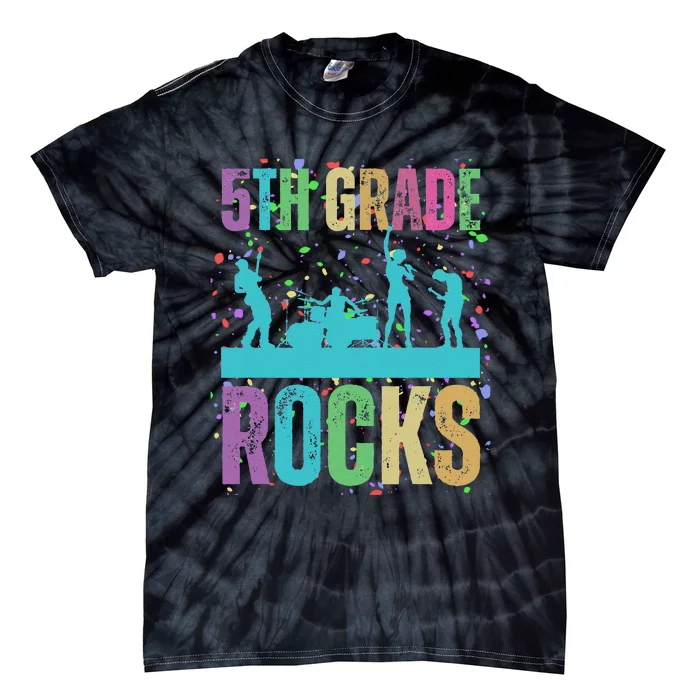 School Rocks Back To School Rockin 5th Grade Rocks Tie-Dye T-Shirt