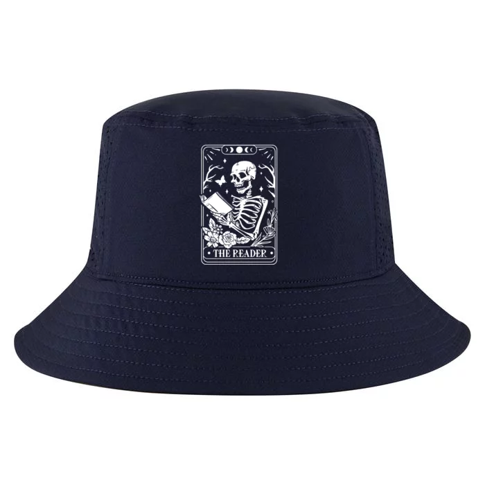 Skeleton Reading Book Lover Funny The Reader Tarot Card Cool Comfort Performance Bucket Hat