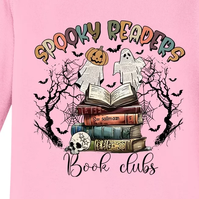 Spooky Readers Book Clubs Baby Long Sleeve Bodysuit