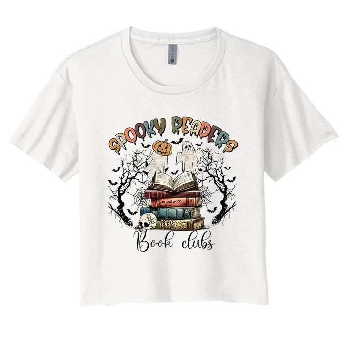 Spooky Readers Book Clubs Women's Crop Top Tee