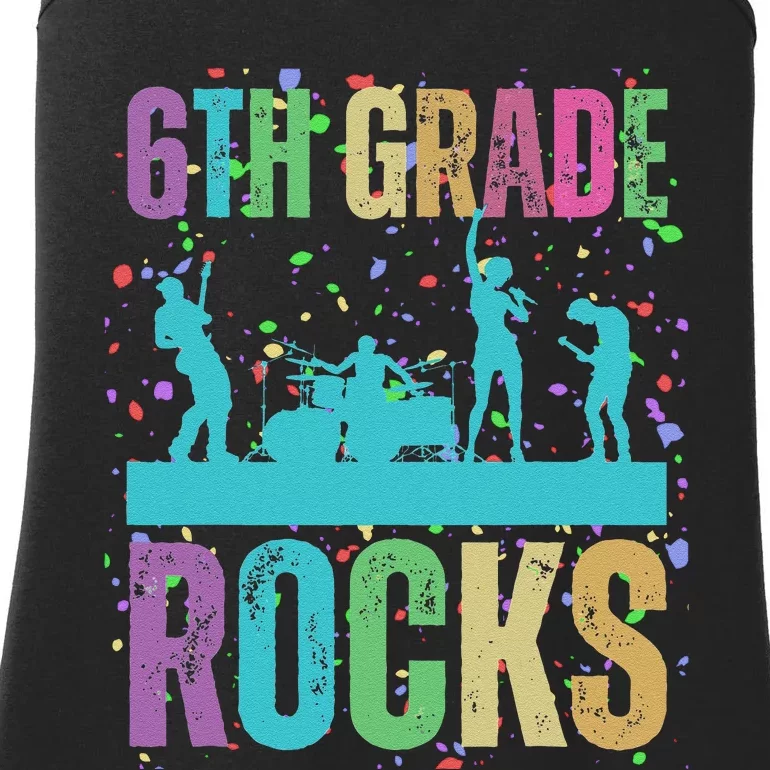 School Rocks Back To School Rockin 6th Grade Rocks Ladies Essential Tank