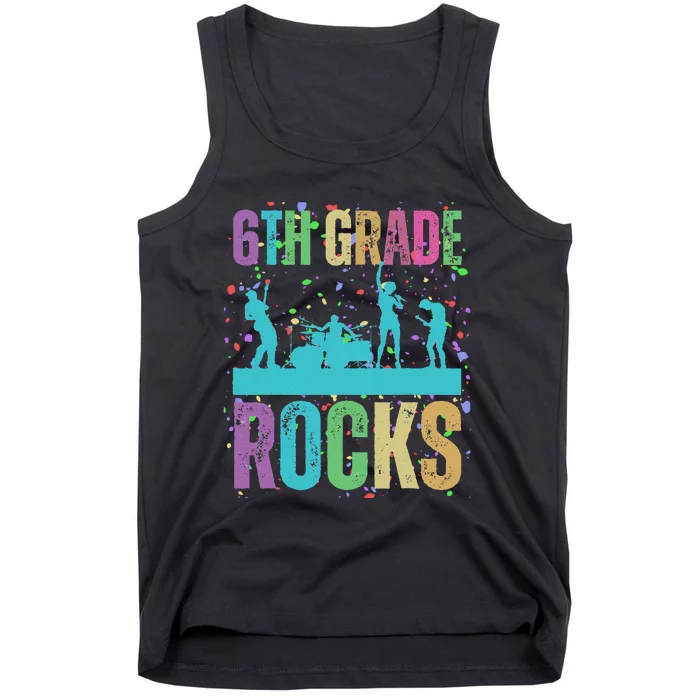 School Rocks Back To School Rockin 6th Grade Rocks Tank Top