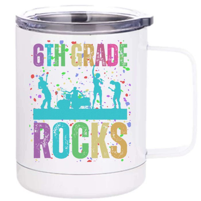 School Rocks Back To School Rockin 6th Grade Rocks Front & Back 12oz Stainless Steel Tumbler Cup