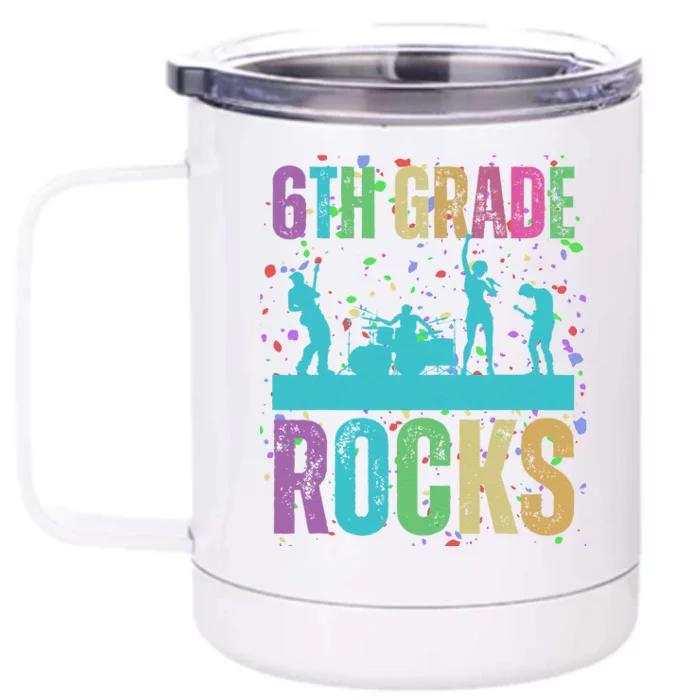 School Rocks Back To School Rockin 6th Grade Rocks Front & Back 12oz Stainless Steel Tumbler Cup