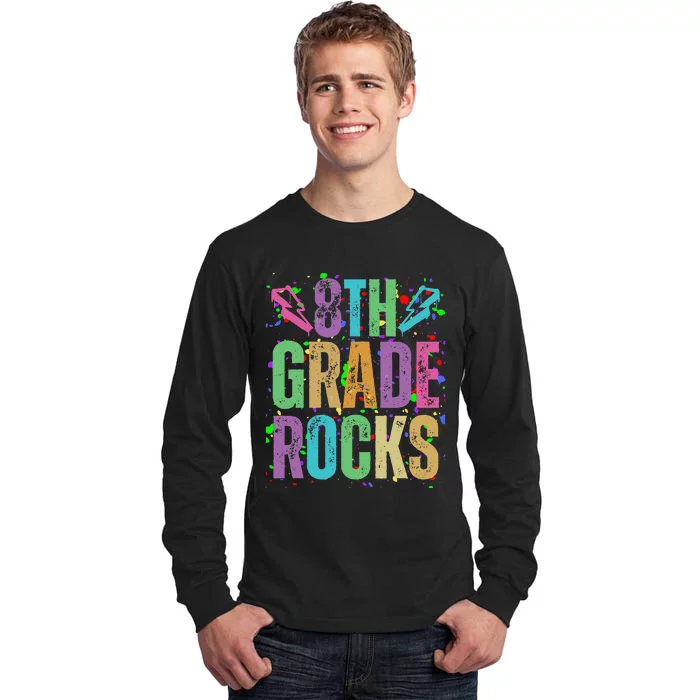 School Rocks Back To School Rockin 8th Grade Rocks Tall Long Sleeve T-Shirt