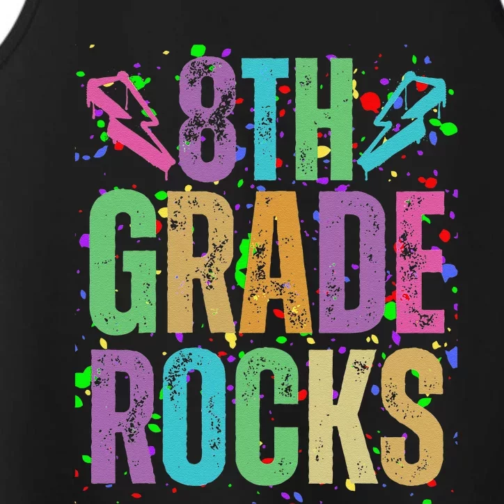 School Rocks Back To School Rockin 8th Grade Rocks Performance Tank