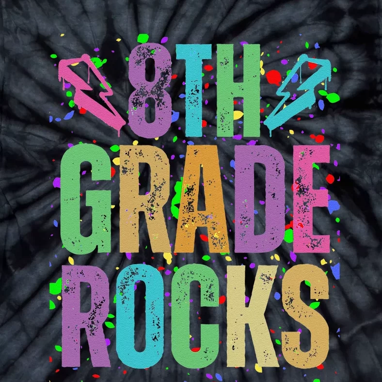 School Rocks Back To School Rockin 8th Grade Rocks Tie-Dye T-Shirt