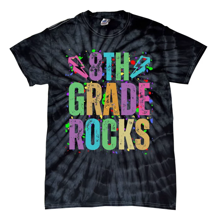 School Rocks Back To School Rockin 8th Grade Rocks Tie-Dye T-Shirt