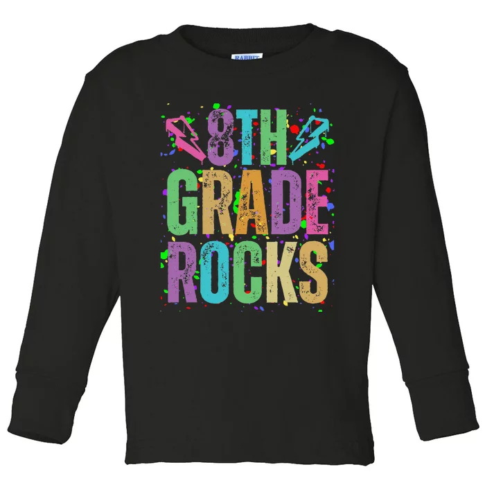 School Rocks Back To School Rockin 8th Grade Rocks Toddler Long Sleeve Shirt