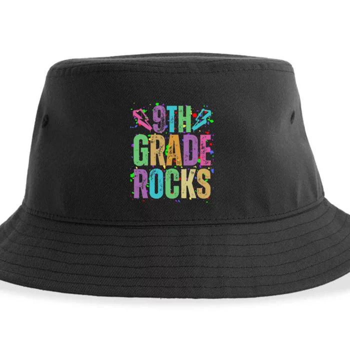 School Rocks Back To School Rockin 9th Grade Rocks Sustainable Bucket Hat