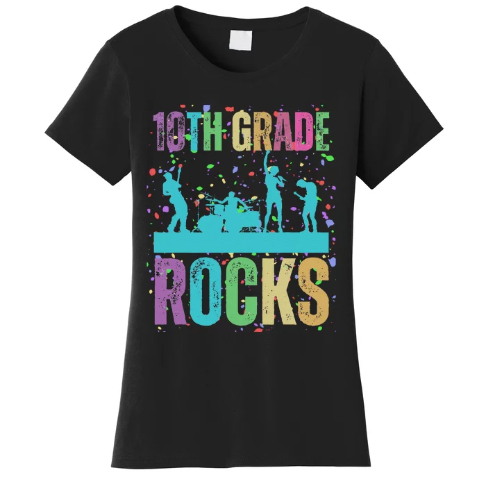 School Rocks Back To School Rockin 10th Grade Rocks Women's T-Shirt