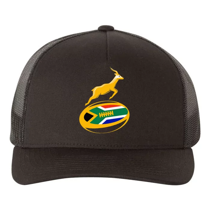 Springbok Rugby Ball & South African Flag Yupoong Adult 5-Panel Trucker Hat