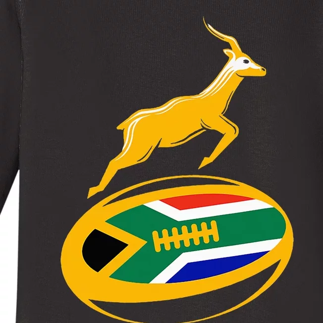 Springbok Rugby Ball & South African Flag Baby Long Sleeve Bodysuit