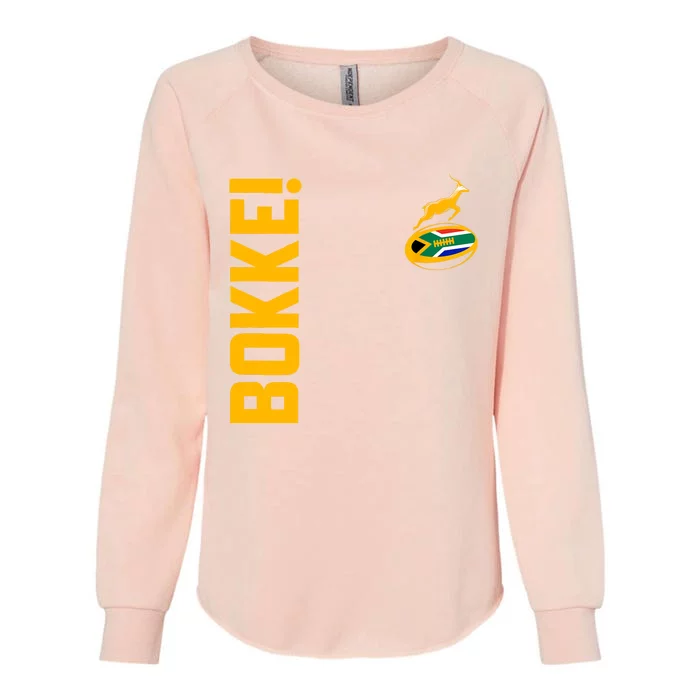 Springbok Rugby. Bokke South African Flag. With Back Print Womens California Wash Sweatshirt