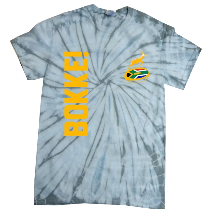 Springbok Rugby. Bokke South African Flag. With Back Print Tie-Dye T-Shirt