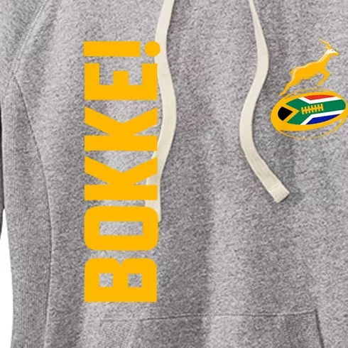 Springbok Rugby. Bokke South African Flag. With Back Print Women's Fleece Hoodie