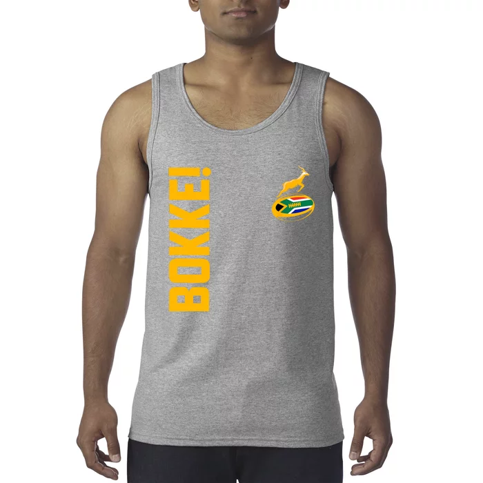 Springbok Rugby. Bokke South African Flag. With Back Print Tank Top