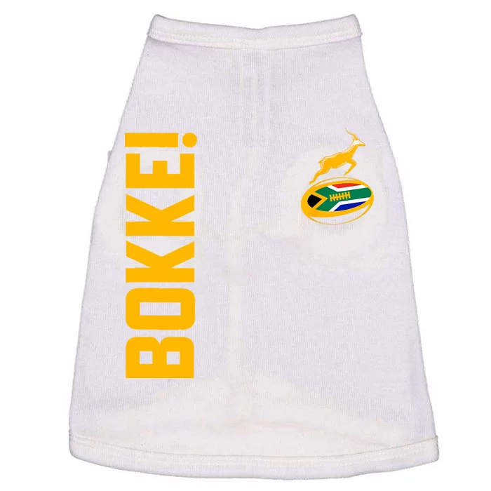 Springbok Rugby. Bokke South African Flag. With Back Print Doggie Tank