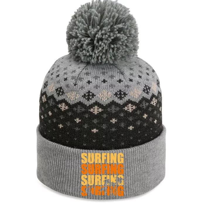 Surfing Retro Beach The Baniff Cuffed Pom Beanie