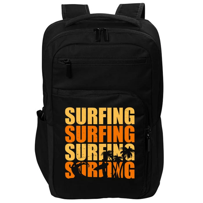 Surfing Retro Beach Impact Tech Backpack