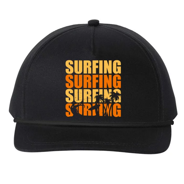 Surfing Retro Beach Snapback Five-Panel Rope Hat