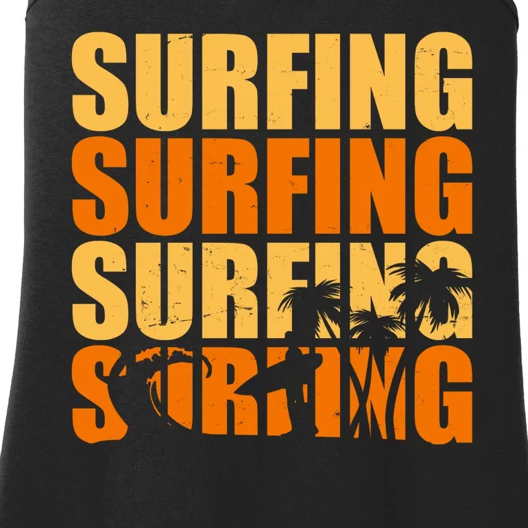 Surfing Retro Beach Ladies Essential Tank