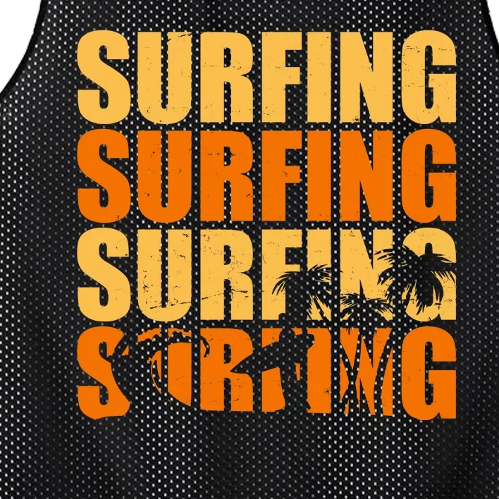 Surfing Retro Beach Mesh Reversible Basketball Jersey Tank