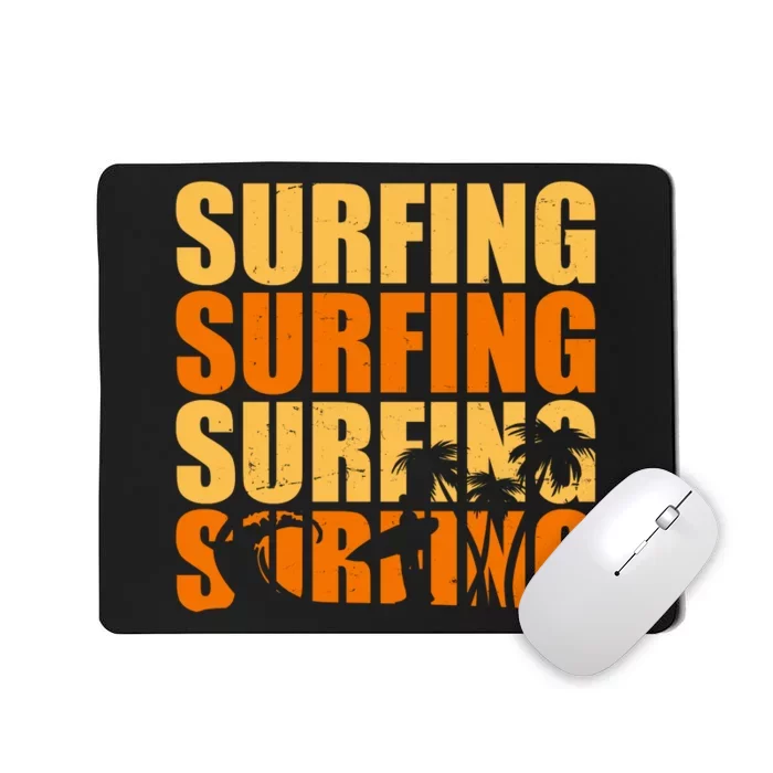 Surfing Retro Beach Mousepad