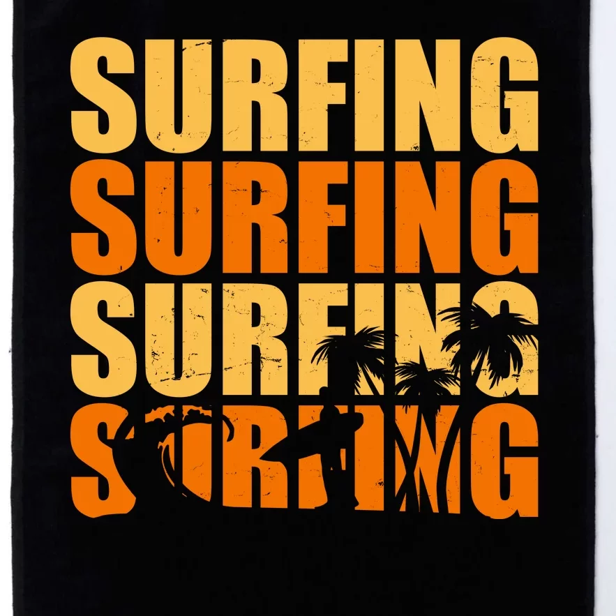 Surfing Retro Beach Platinum Collection Golf Towel