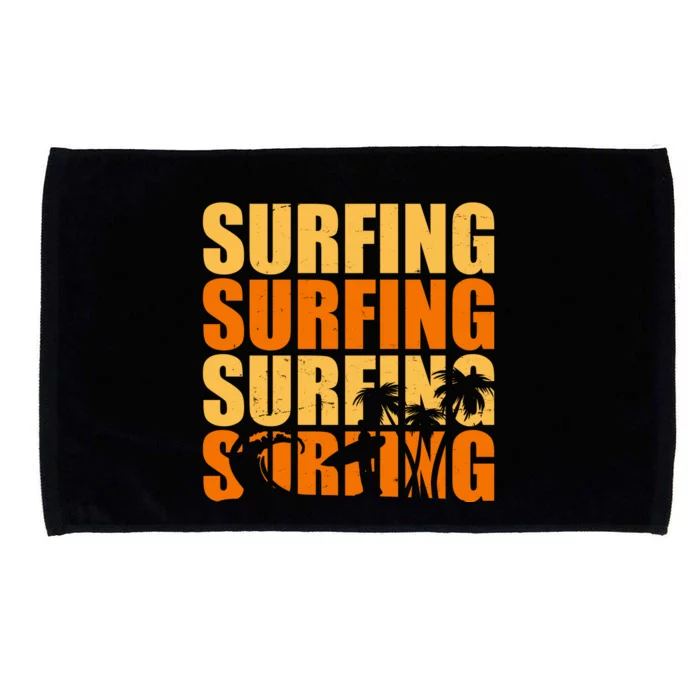 Surfing Retro Beach Microfiber Hand Towel