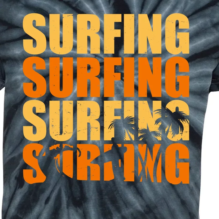 Surfing Retro Beach Kids Tie-Dye T-Shirt