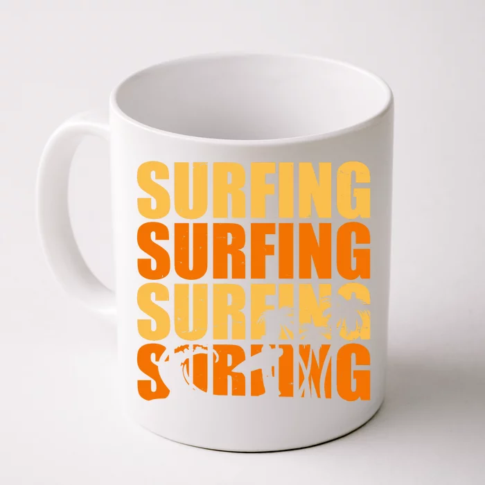 Surfing Retro Beach Front & Back Coffee Mug