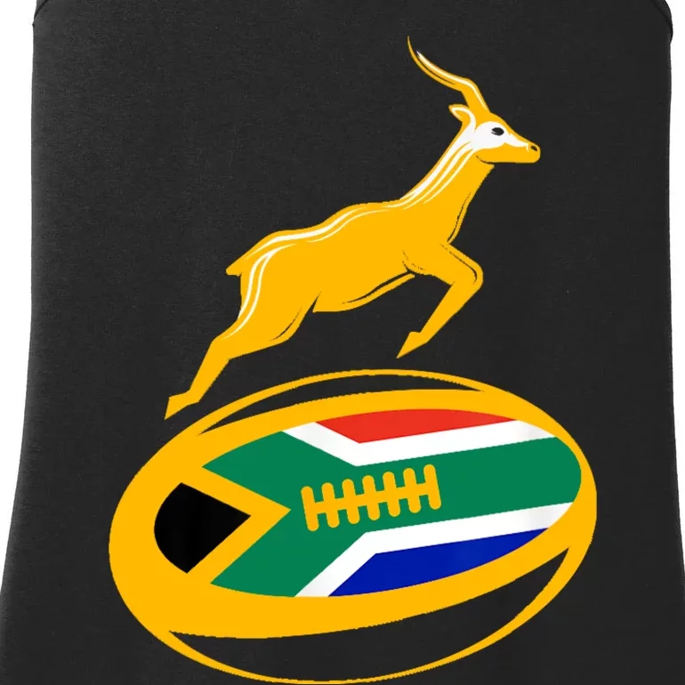 Springbok Rugby Ball & South African Flag Ladies Essential Tank