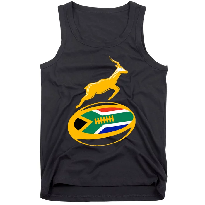 Springbok Rugby Ball & South African Flag Tank Top