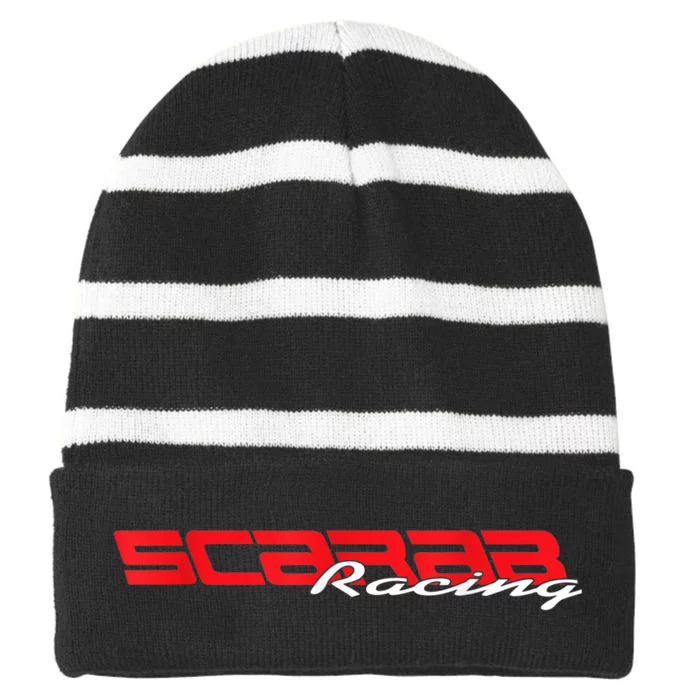 SCARAB RACING BOATS LOGO Striped Beanie with Solid Band