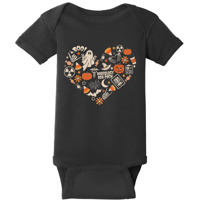 Spooky Radiology Crew Heart Xray Tech for Halloween Baby Bodysuit