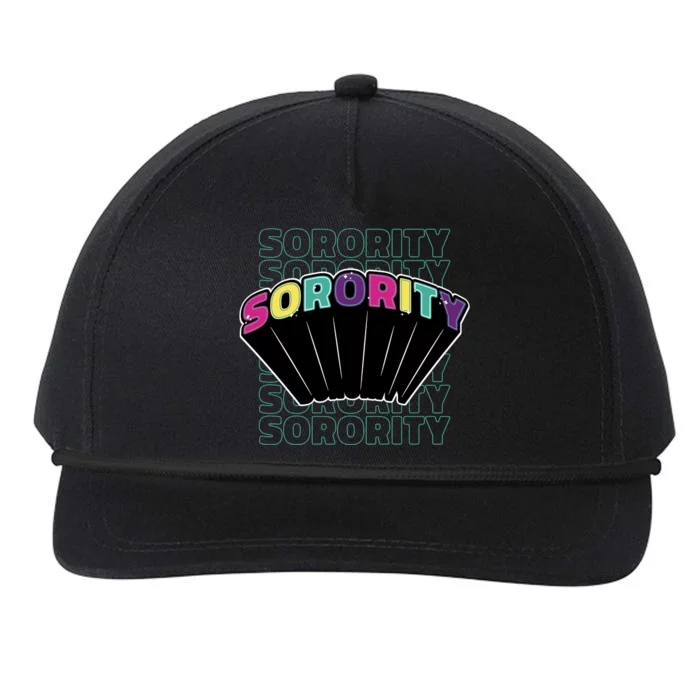 Sorority Retro Colorful Snapback Five-Panel Rope Hat