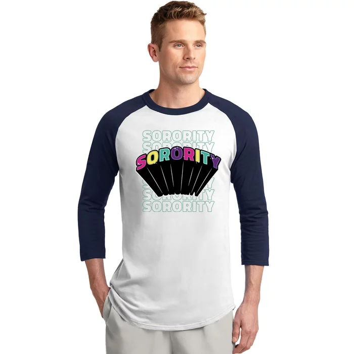 Sorority Retro Colorful Baseball Sleeve Shirt