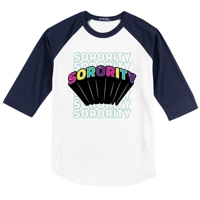 Sorority Retro Colorful Baseball Sleeve Shirt