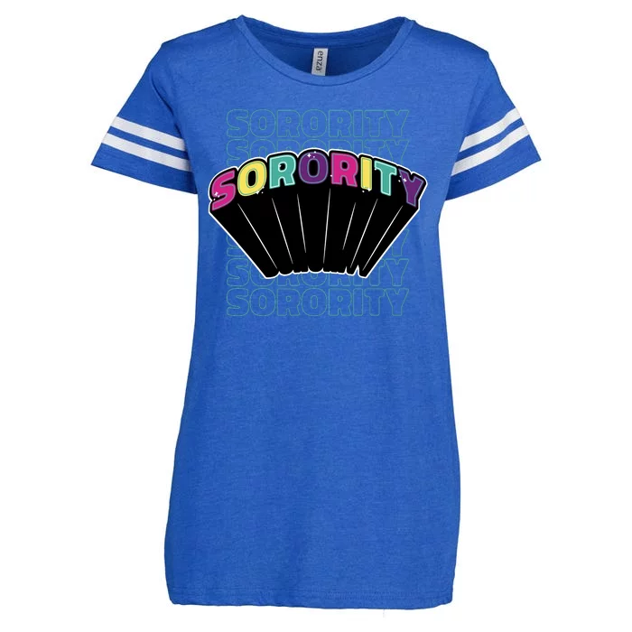 Sorority Retro Colorful Enza Ladies Jersey Football T-Shirt