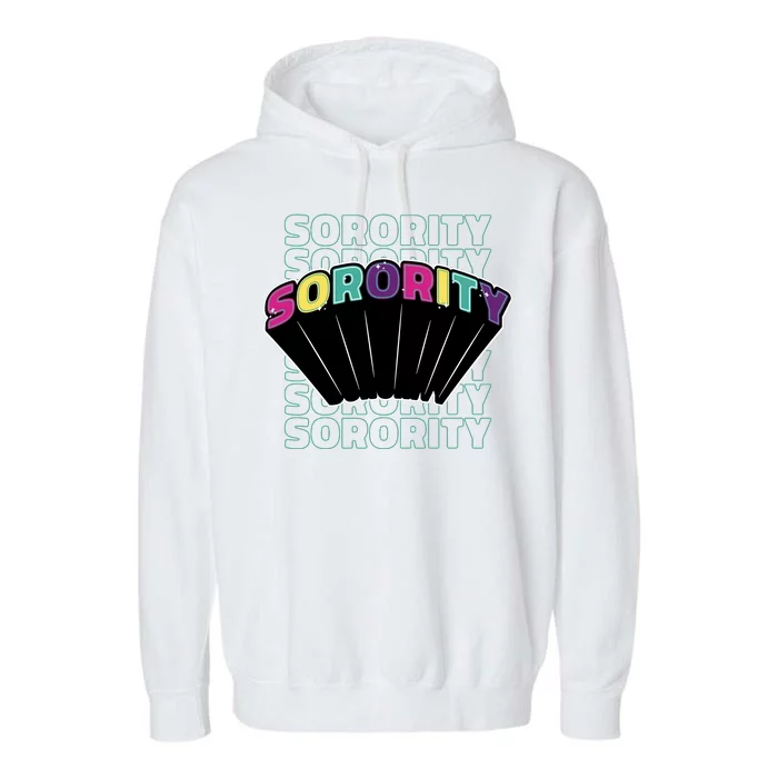 Sorority Retro Colorful Garment-Dyed Fleece Hoodie