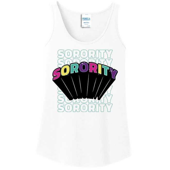 Sorority Retro Colorful Ladies Essential Tank