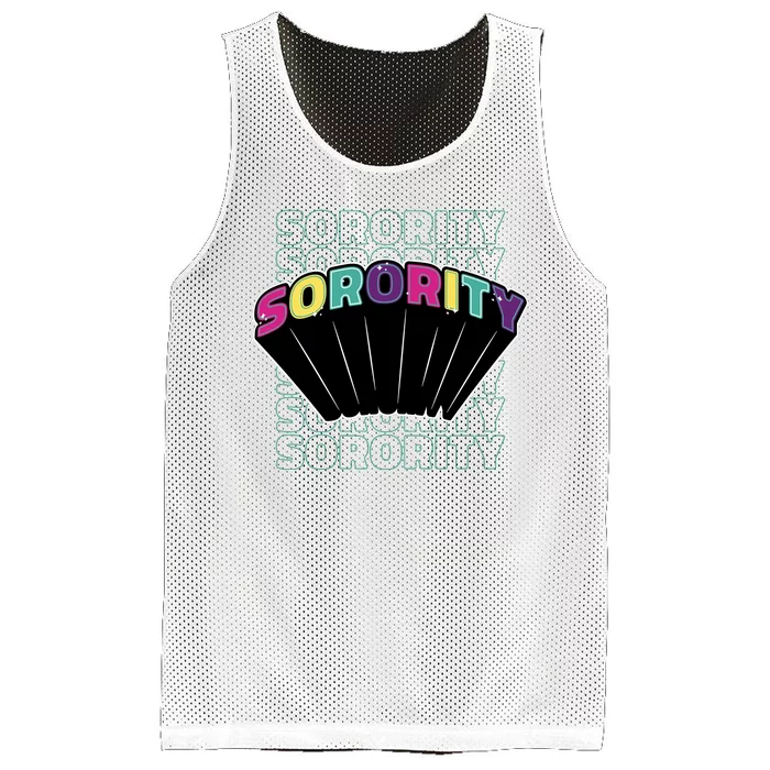 Sorority Retro Colorful Mesh Reversible Basketball Jersey Tank