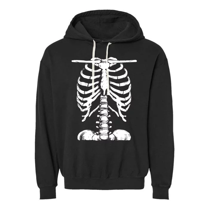 Skeleton Rib Cage Gifts Halloween Costume Skeleton Garment-Dyed Fleece Hoodie