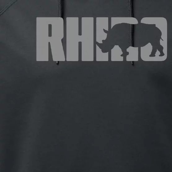 Save Rhino Clothing Rhino Rhinoceros Performance Fleece Hoodie