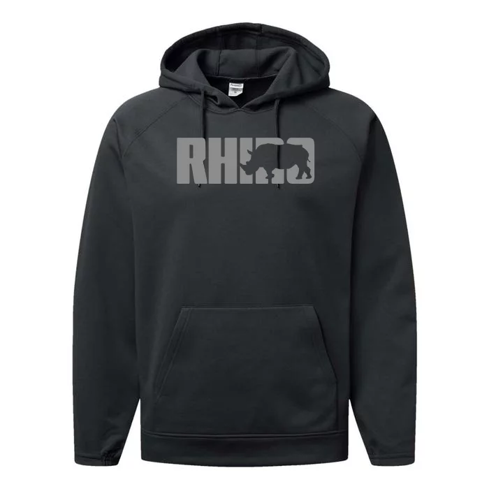 Save Rhino Clothing Rhino Rhinoceros Performance Fleece Hoodie