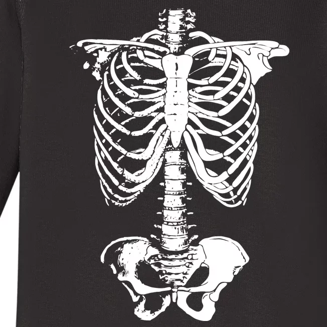 Skeleton Rib Cage Baby Long Sleeve Bodysuit