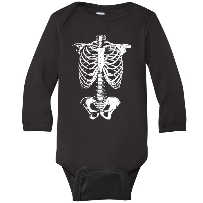 Skeleton Rib Cage Baby Long Sleeve Bodysuit