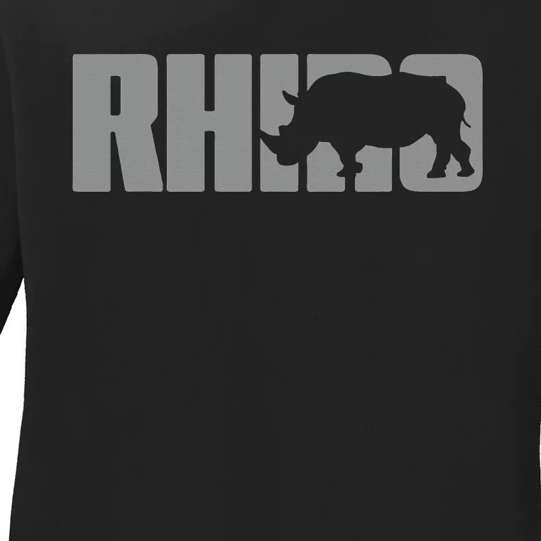 Save Rhino Clothing Rhino Rhinoceros Ladies Long Sleeve Shirt