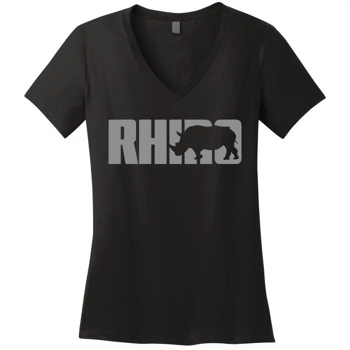 Save Rhino Clothing Rhino Rhinoceros Women's V-Neck T-Shirt